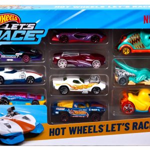 fisher price Hot Wheels Let's Race 10-Pack Of 1:64 Scale Toy Cars & Trucks From Netflix Show