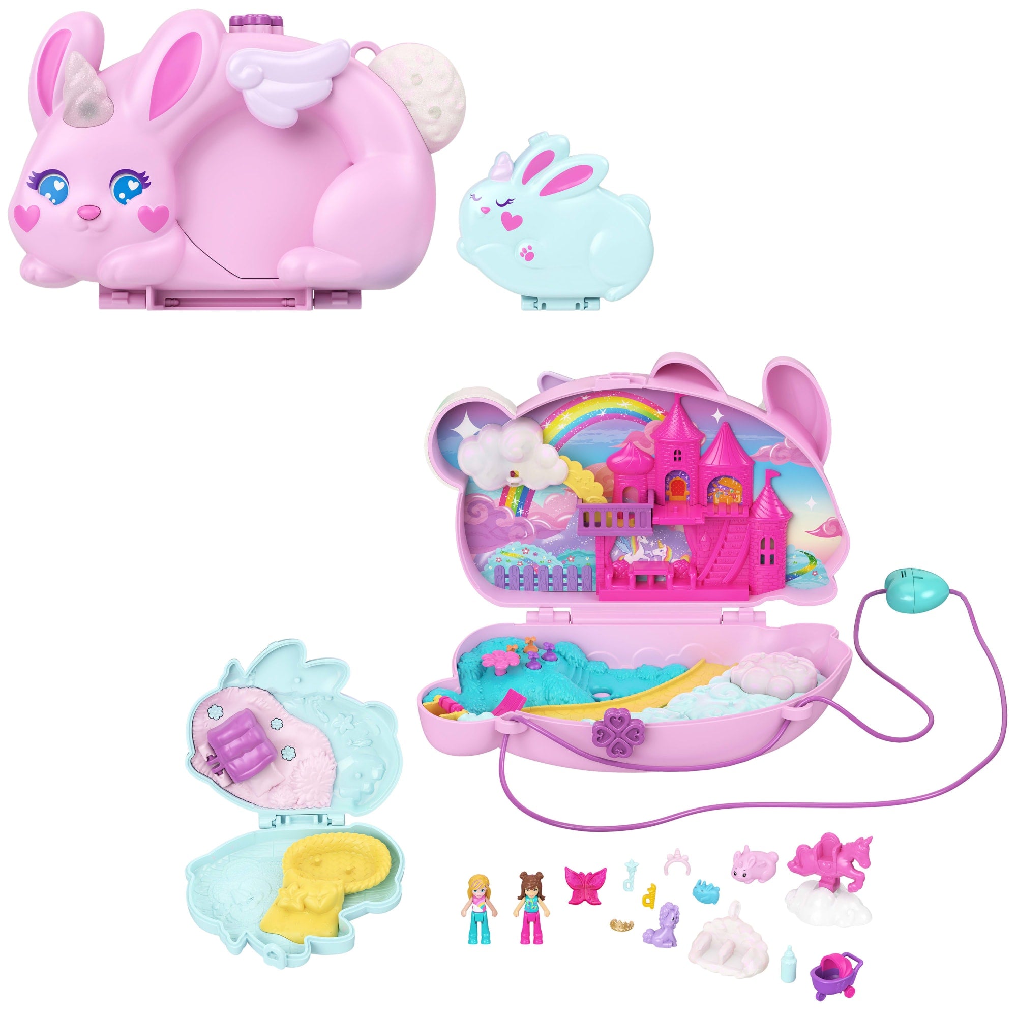 fisher price Polly Pocket Conjunto de Brinquedo Compacto Mundo Surpresa Coelhinho