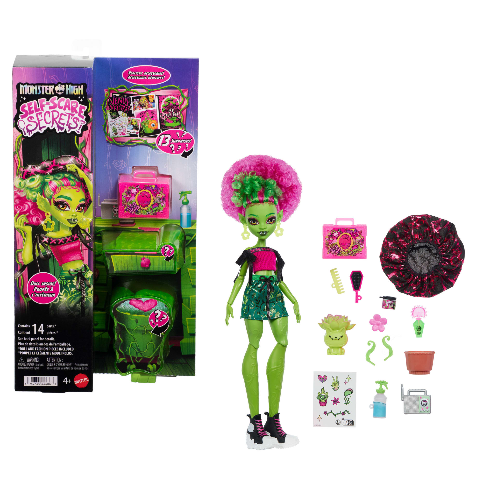 fisher price Monster High Self-Scare Secrets Venus Mcflytrap Fashion Doll With 13 Realistic Accessories