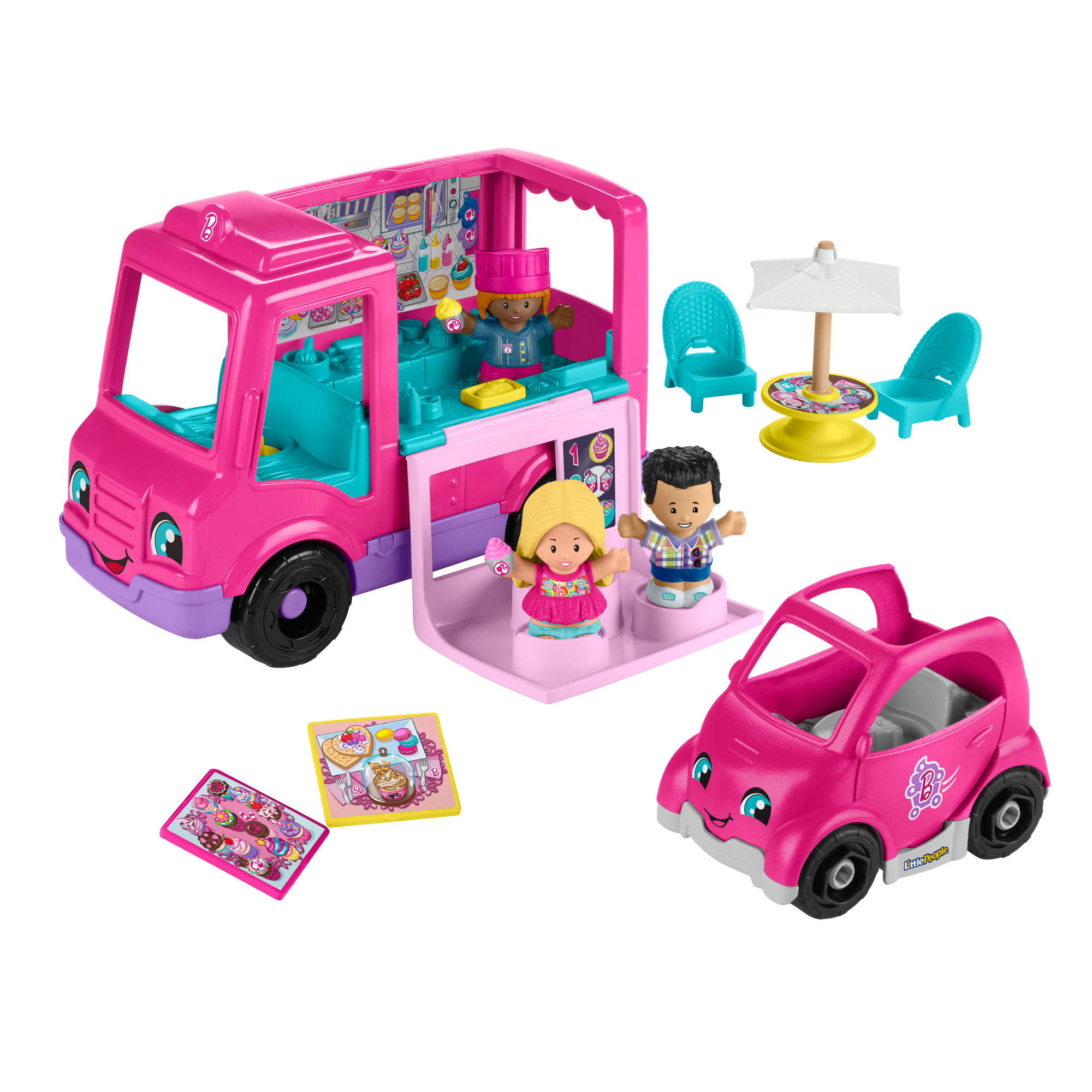 fisher price Fisher-Price Little People Barbie Cupcake Truck Musical Toddler Playset With 9 Play Pieces