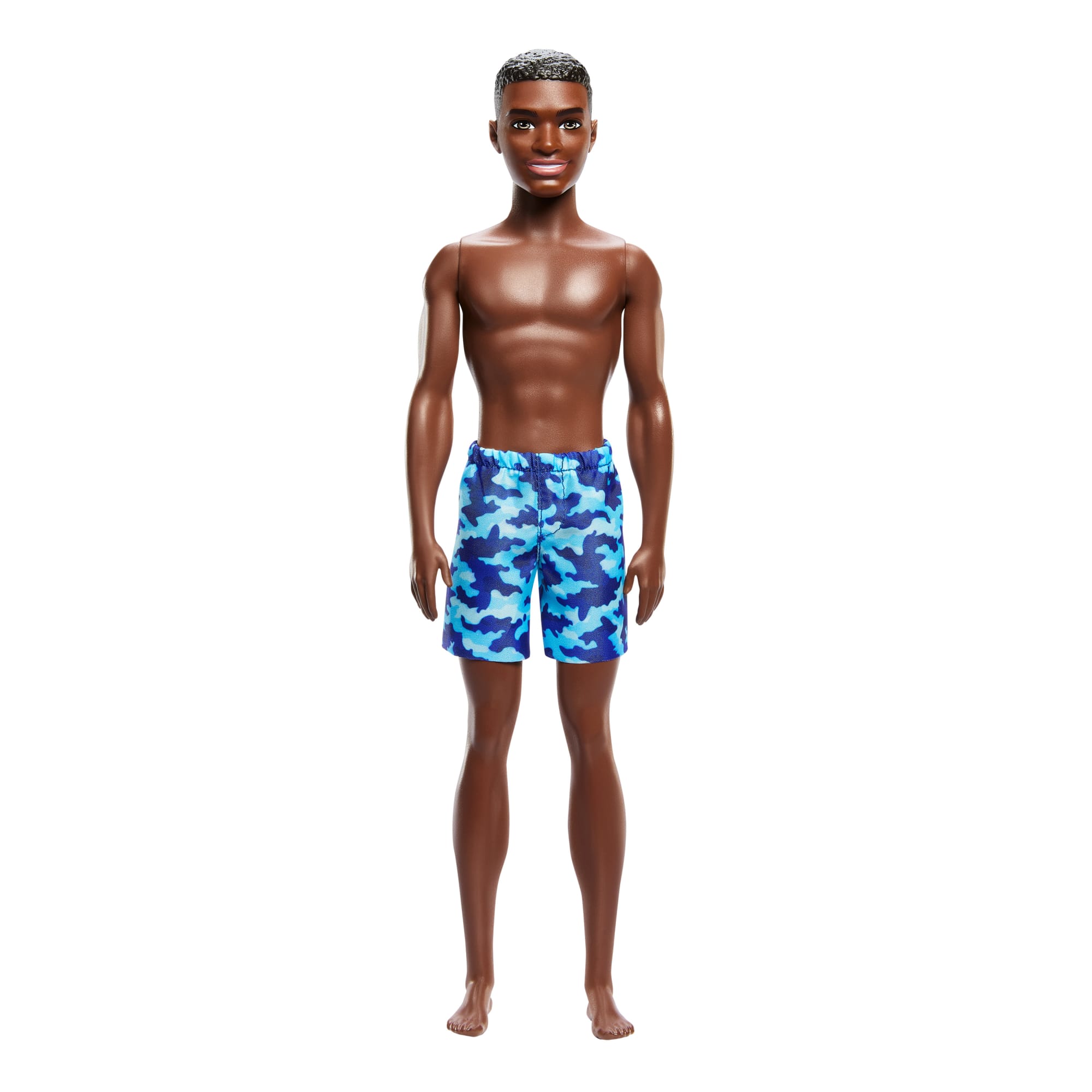 fisher price Beach Ken Doll With Dark Brown Hair Wearing Blue Swimsuit