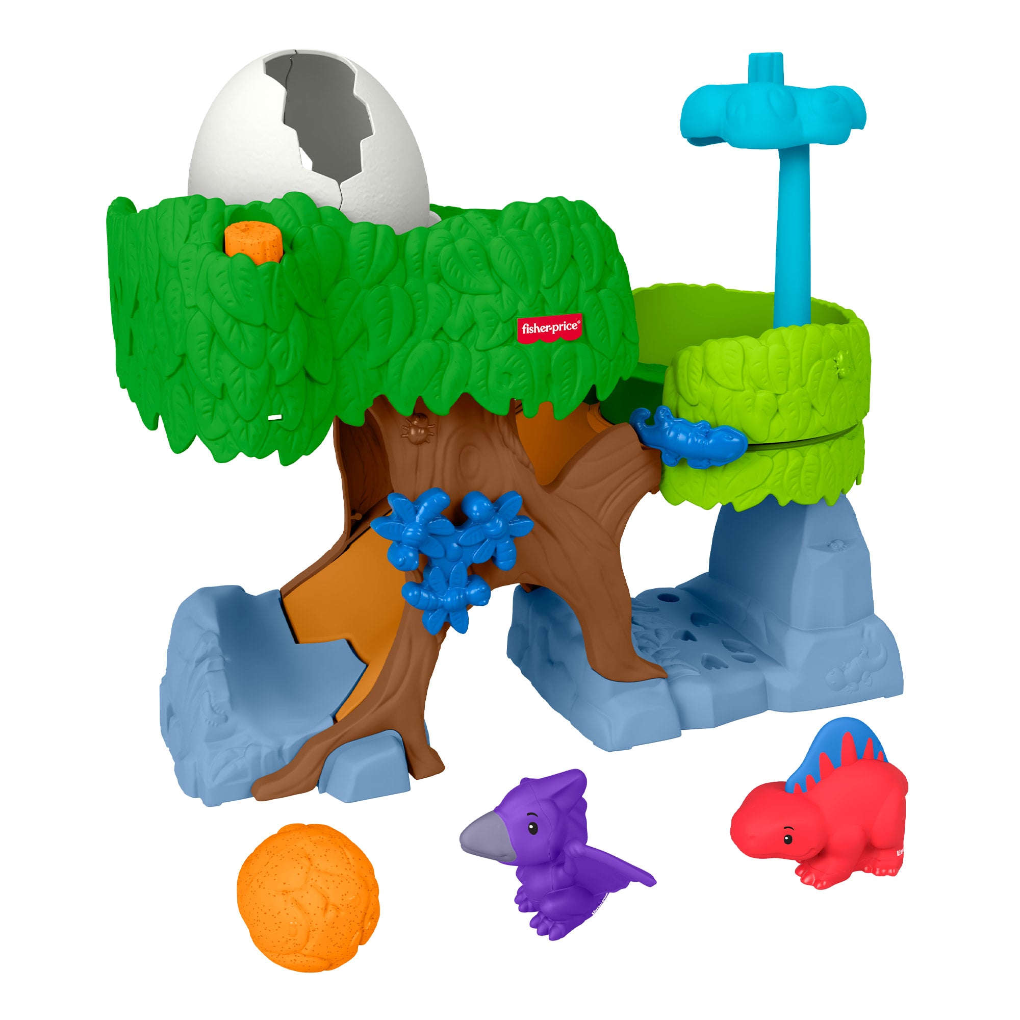 fisher price Fisher-Price Little People Dinosaur Hatch & Slide Playset Toddler Toy With 2 Figures