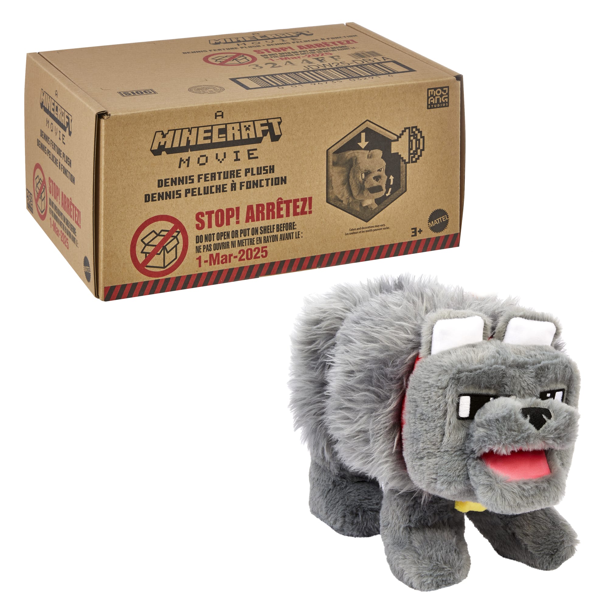 fisher price Minecraft-Peluche dennis Le Loup-Inspir??e du Film