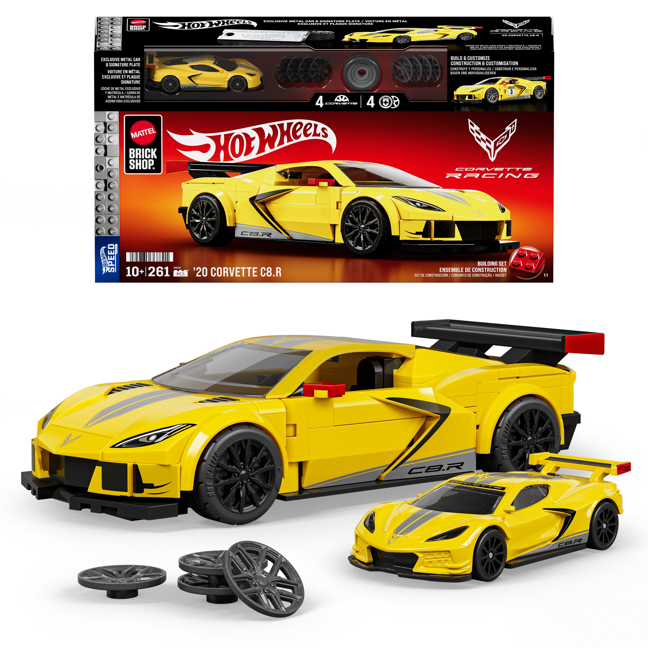 Hot?Wheels-Coffret de Construction Corvette?C8.R de 2020