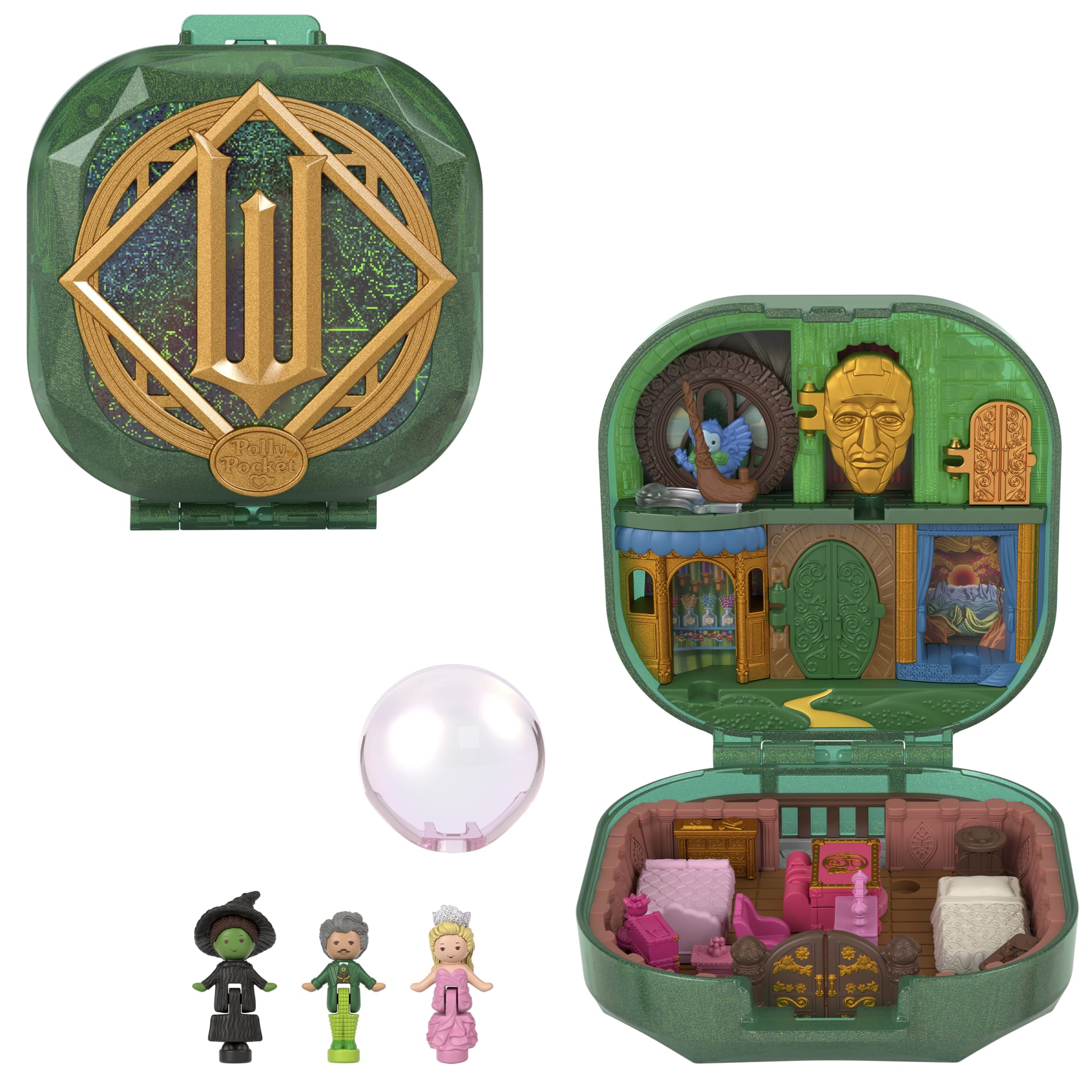 fisher price Polly Pocket Micro Dolls And Playset, Collector Wicked Compact With Hat And Bubble Accessories