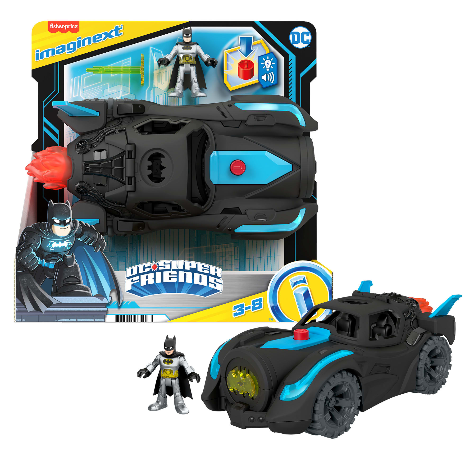 fisher price Imaginext DC Super Friends Figura de A??o Batm??vel Bat-Tech Deluxe