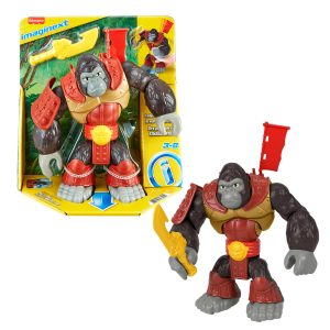 fisher price Imaginext Silverback Gorilla Smash Punching Action Figure For Preschool Kids, 3 Pieces